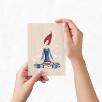 Yoga Grußkarte aus Holz - The Baltic Shop