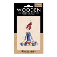 Yoga Grußkarte aus Holz - The Baltic Shop