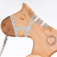Ziehpferd in Blau aus Birkenholz - The Baltic Shop
