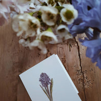 Handgemalte Faltkarte- Blaue Hyazinthe - The Baltic Shop