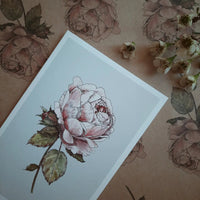 Romantische Vintage-Rosenkarte, gefaltete Karte - The Baltic Shop