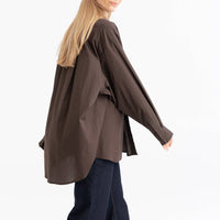Oversized Hemd aus 100 % Baumwolle – Schokoladenbraun