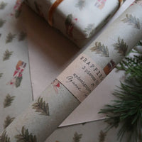 3 - teiliges Geschenkpapier aus Kraftpapier - Hase mit Baum - The Baltic Shop