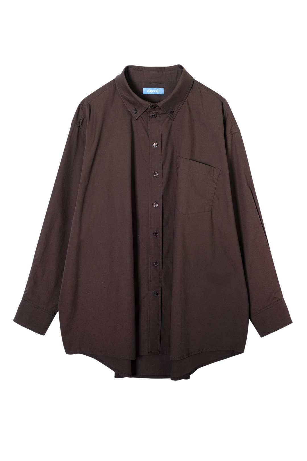 Oversized Hemd aus 100 % Baumwolle – Schokoladenbraun