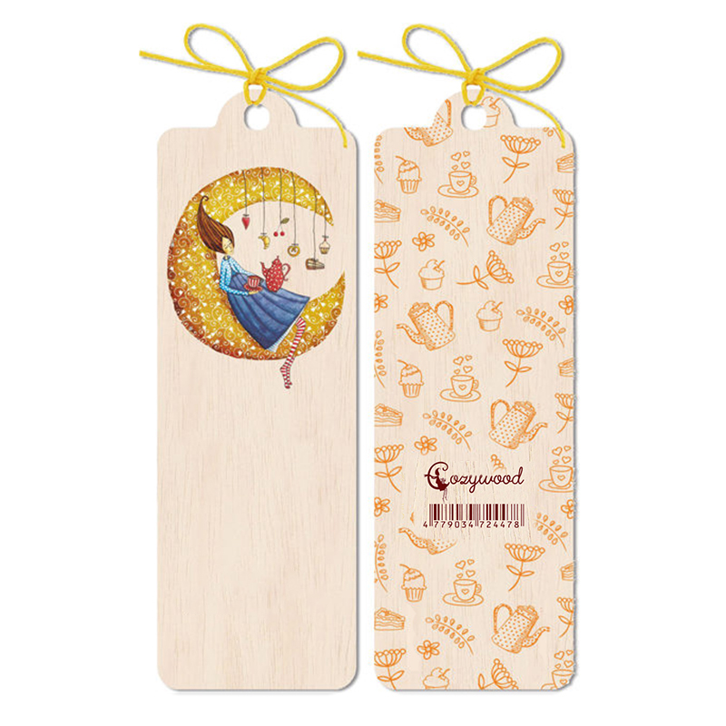 Lesezeichen aus Holz - Mondträume