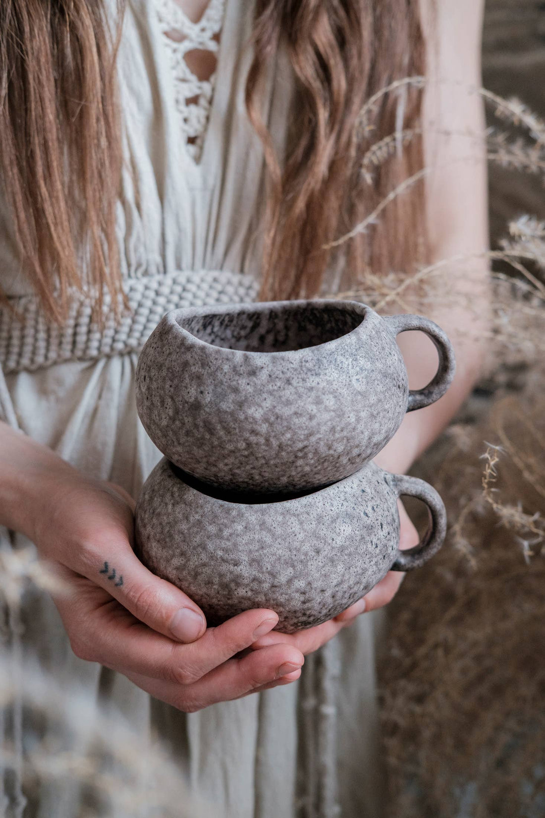 YUTORI Tasse und Untertasse "Home" - organisches Steingut