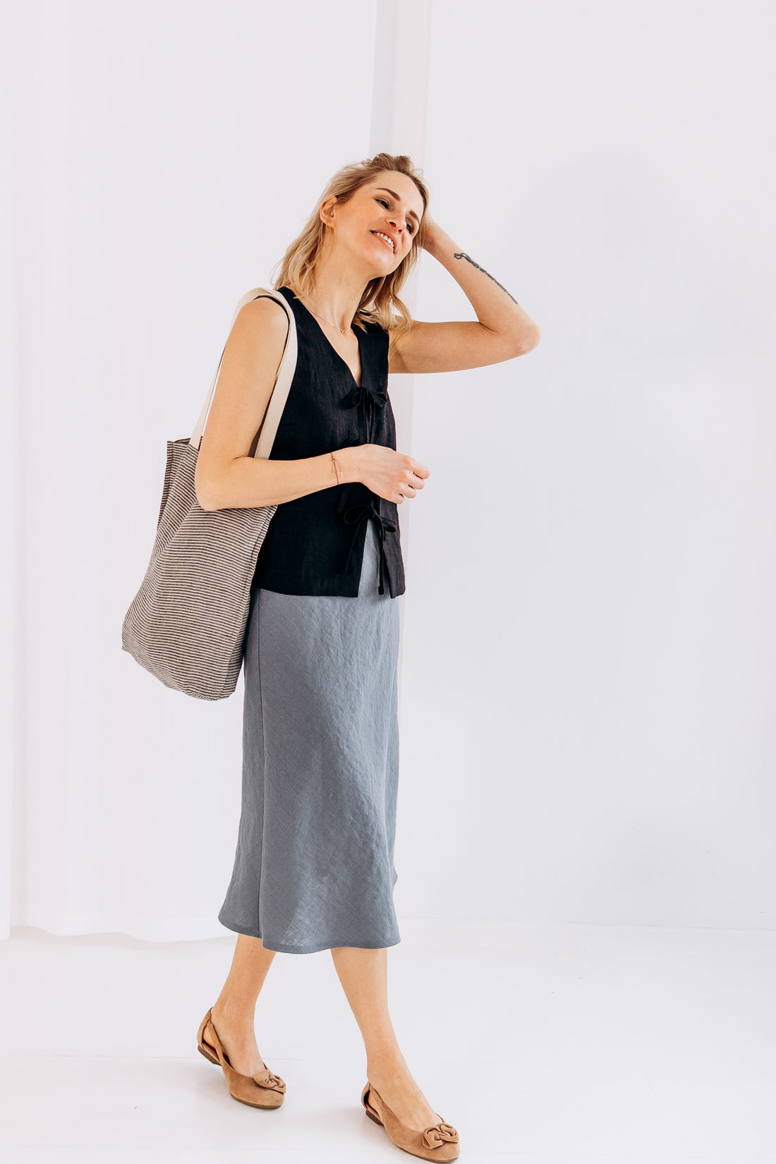 Slipkleid aus Leinen "Ruby"