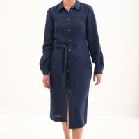 Leinenkleid mit lange Ärmel "Una" AW26