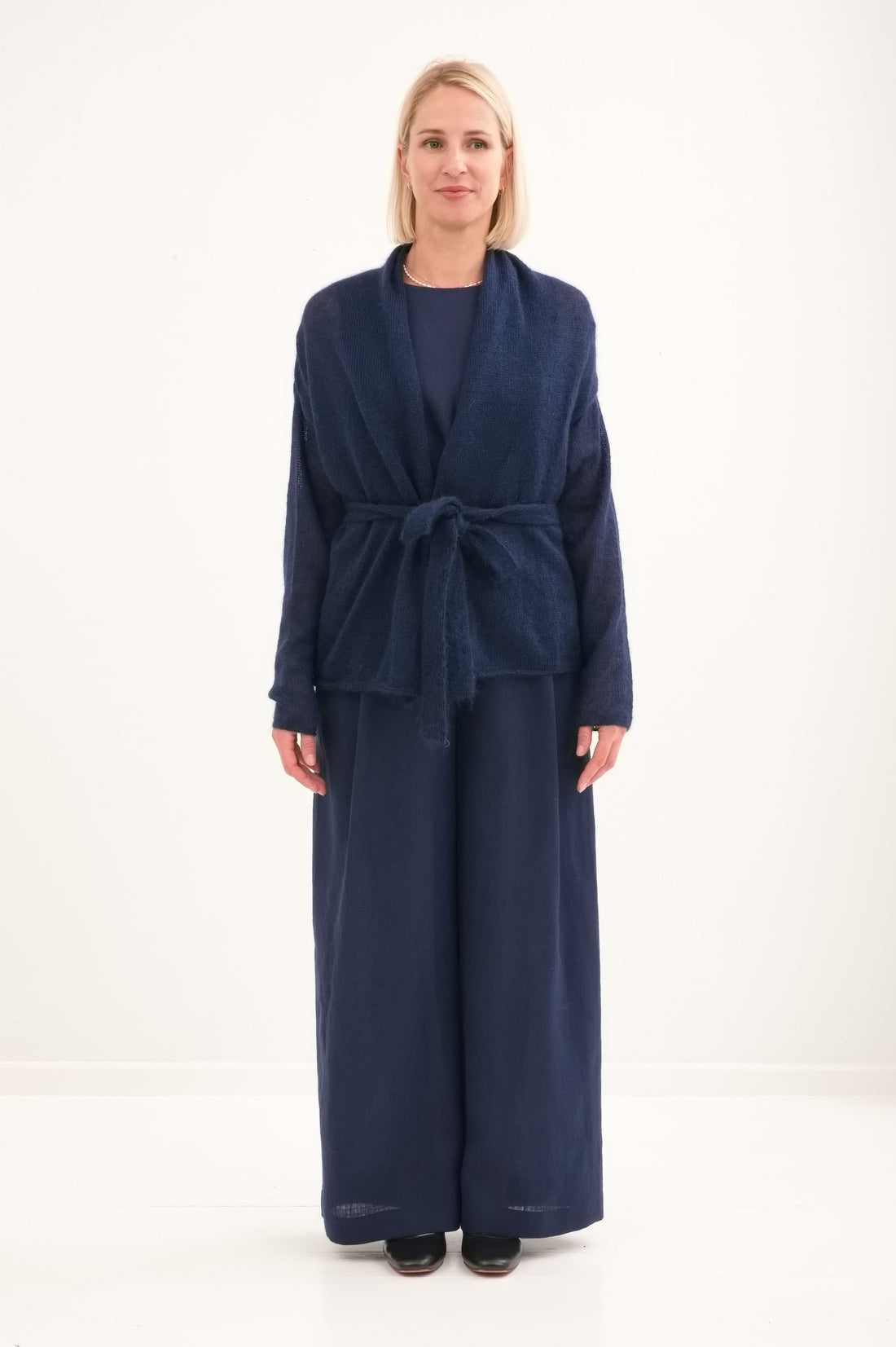Kidmohair & Seide Strickjacke – handgefertigt in Lettland