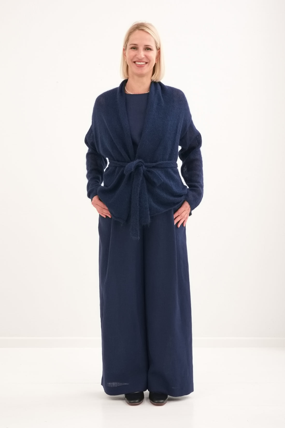 Kidmohair & Seide Strickjacke – handgefertigt in Lettland