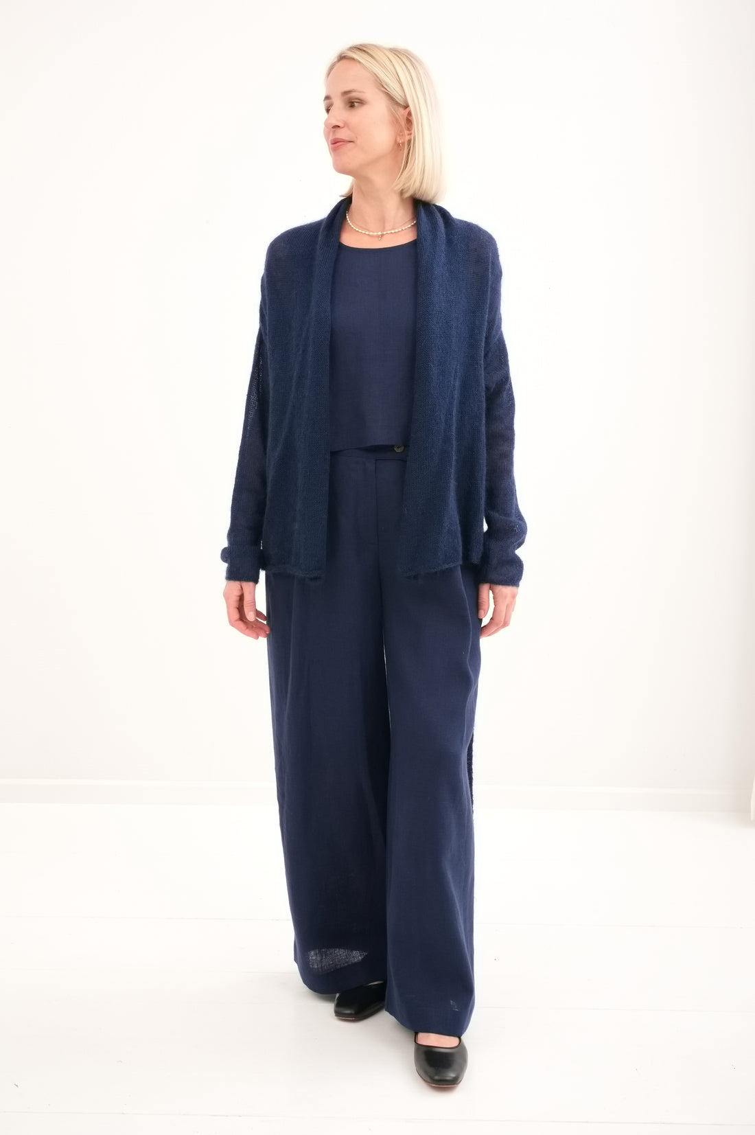 Kidmohair & Seide Strickjacke – handgefertigt in Lettland