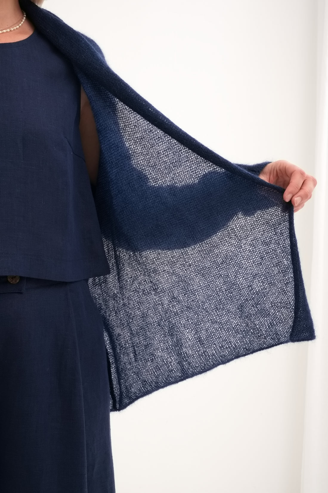 Kidmohair & Seide Strickjacke – handgefertigt in Lettland