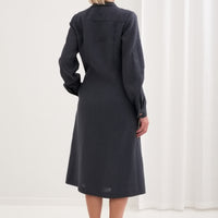 Leinenkleid mit lange Ärmel "Una" AW26