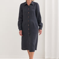 Leinenkleid mit lange Ärmel "Una" AW26
