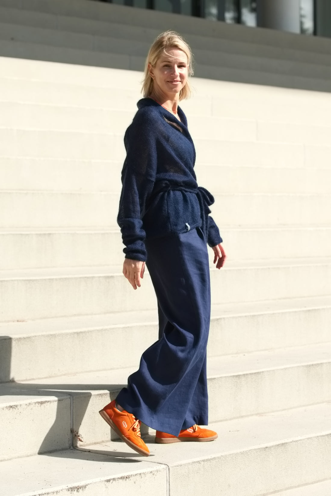 Kidmohair & Seide Strickjacke – handgefertigt in Lettland