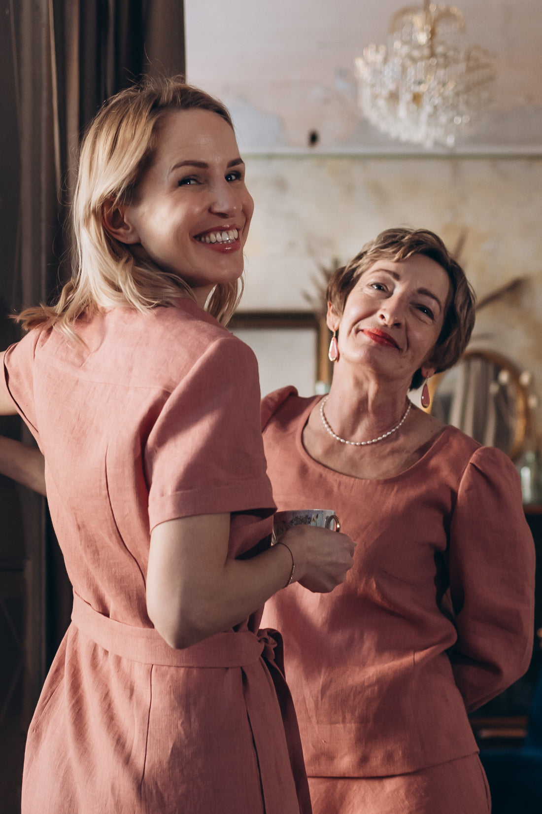 Leinenkleid mit kurze Ärmel "Una"