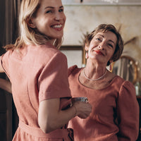 Leinenkleid mit kurze Ärmel "Una"