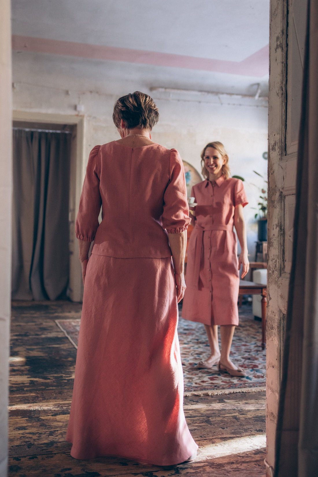 Bodenlanger Rock aus Leinen "Lina"