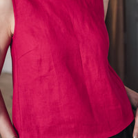 Top aus Leinen mit überlappende Rückenpartie "Santa"