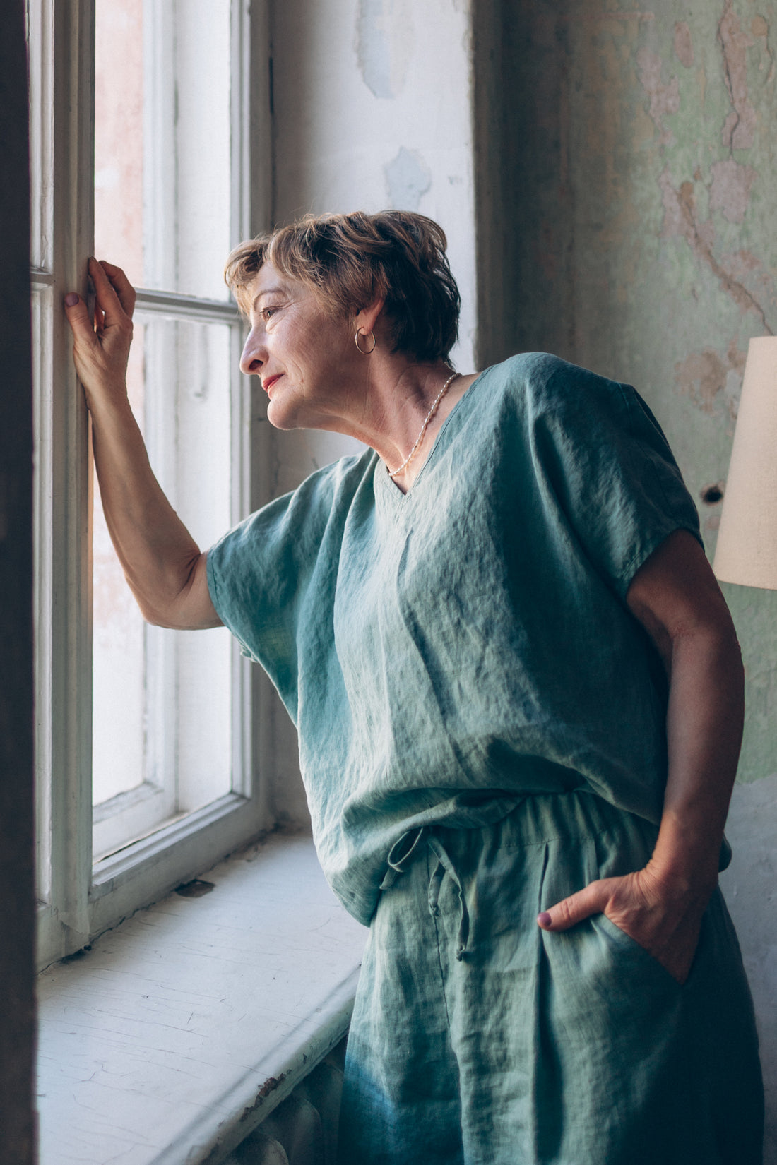 Leinen Top mit V-Ausschnitt "Lilly"