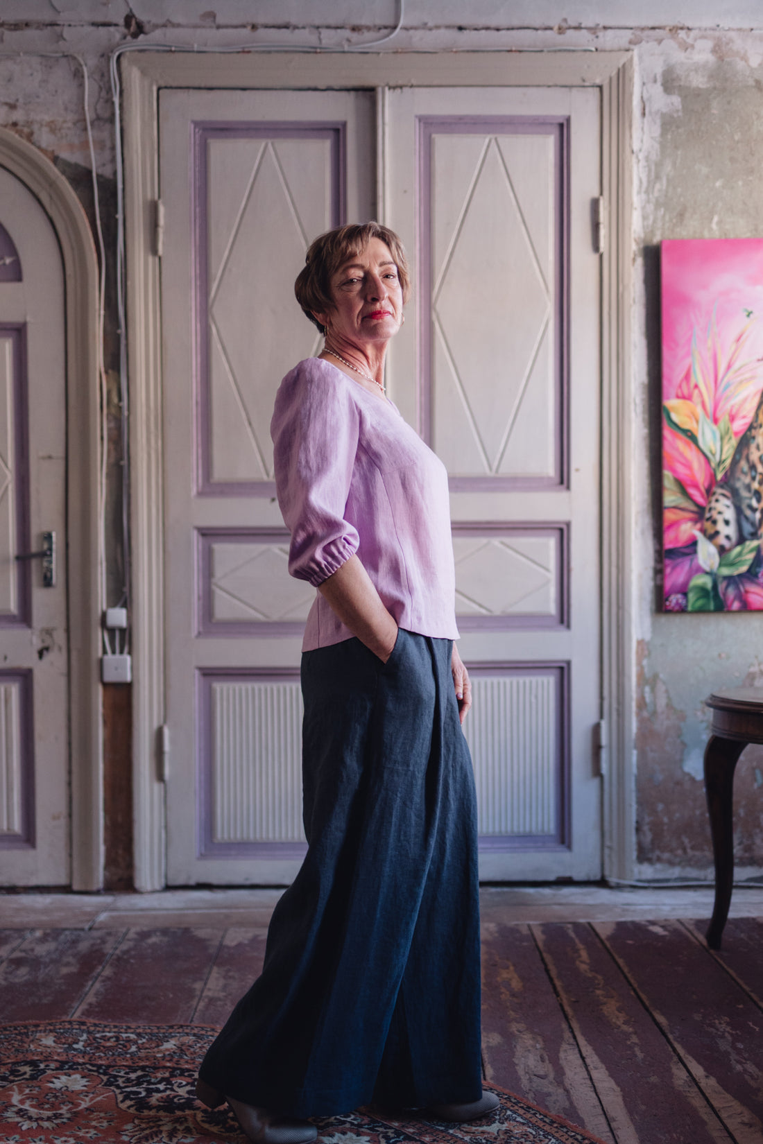 Leinenhose mit weiter Silhouette "Laima"