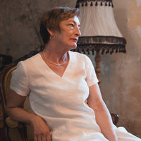 Leinentop mit V-Ausschnitt "Sabine"