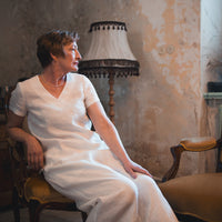 Leinentop mit V-Ausschnitt "Sabine"