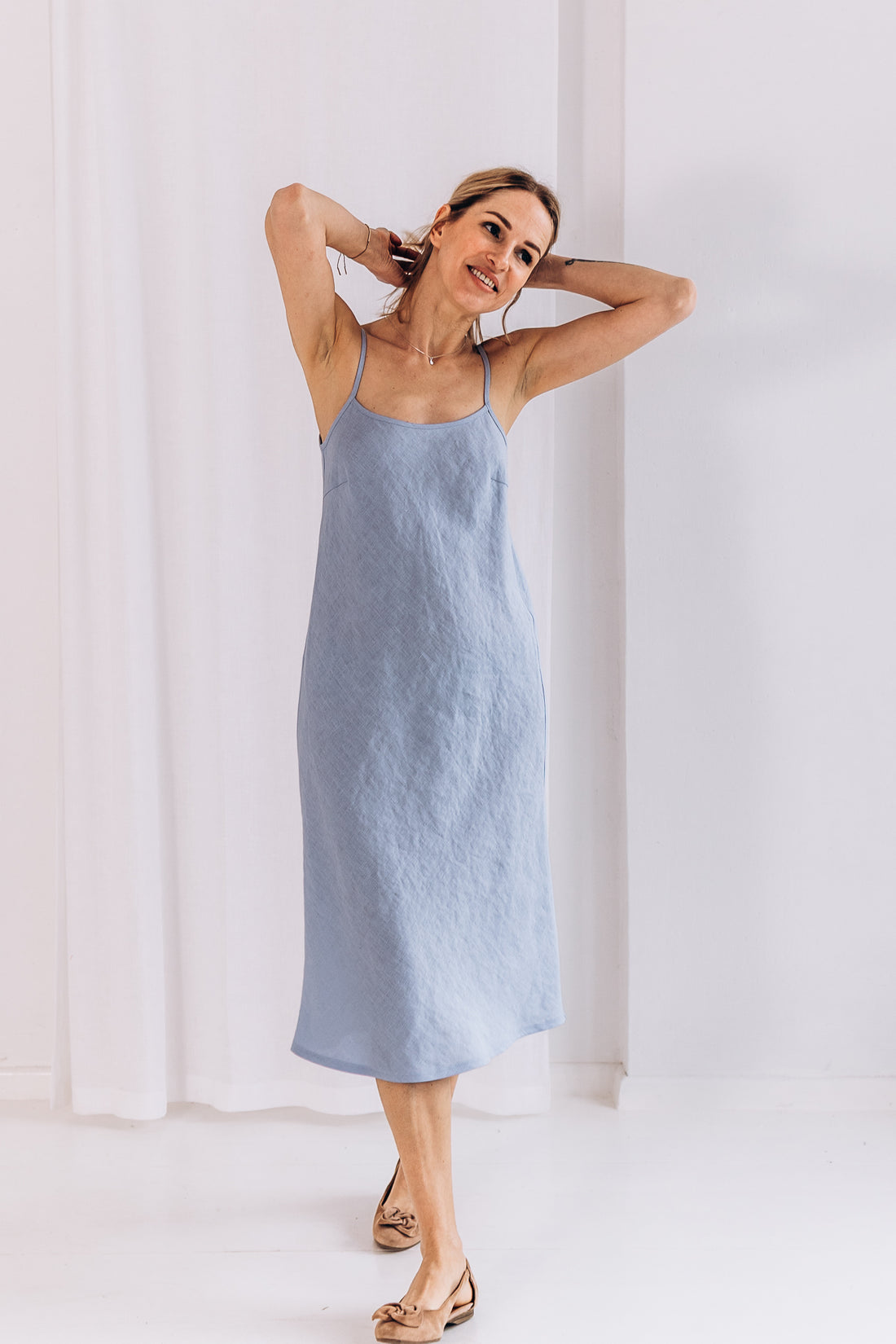 Slipkleid aus Leinen "Ruby"