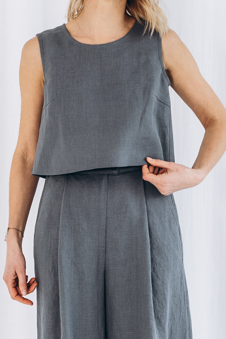 Crop Top aus Leinen "Julia"