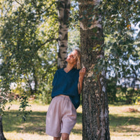 Leinen Top mit V-Ausschnitt "Lilly"