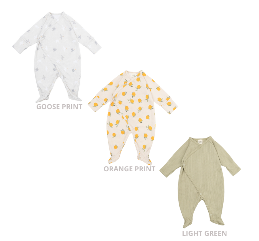 Wrap Pyjama aus Bio Baumwolle in 3 Farben