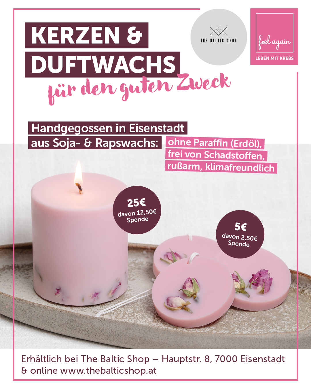 Feel Again – Duftkerze „Rose & Zwetschge“