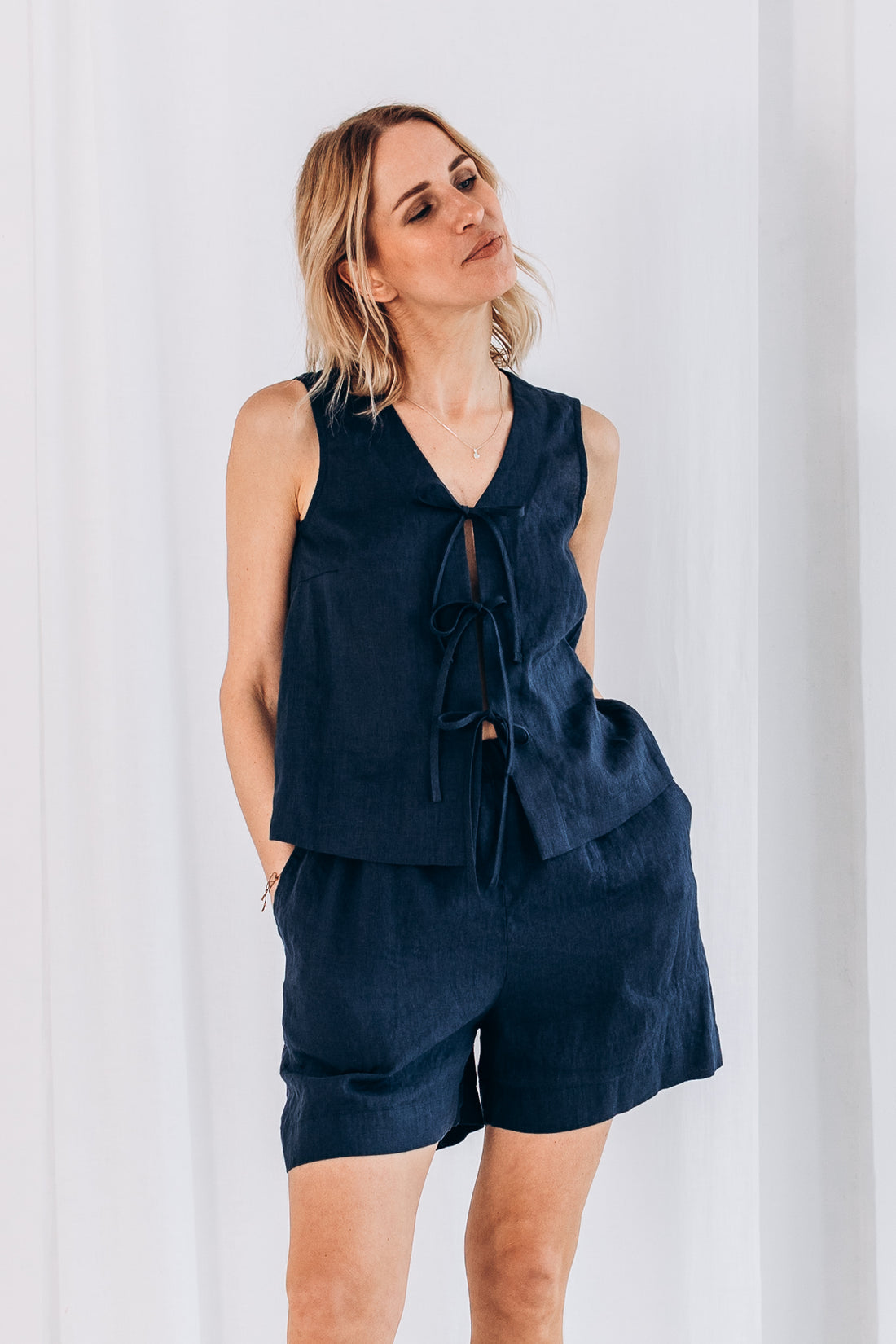 Ärmelloser Top aus Leinen "Luise"