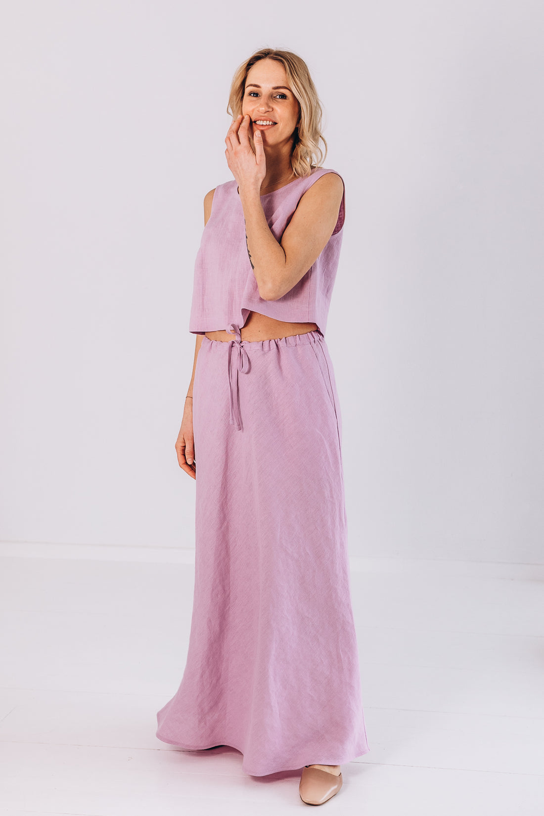 Bodenlanger Rock aus Leinen "Lina"