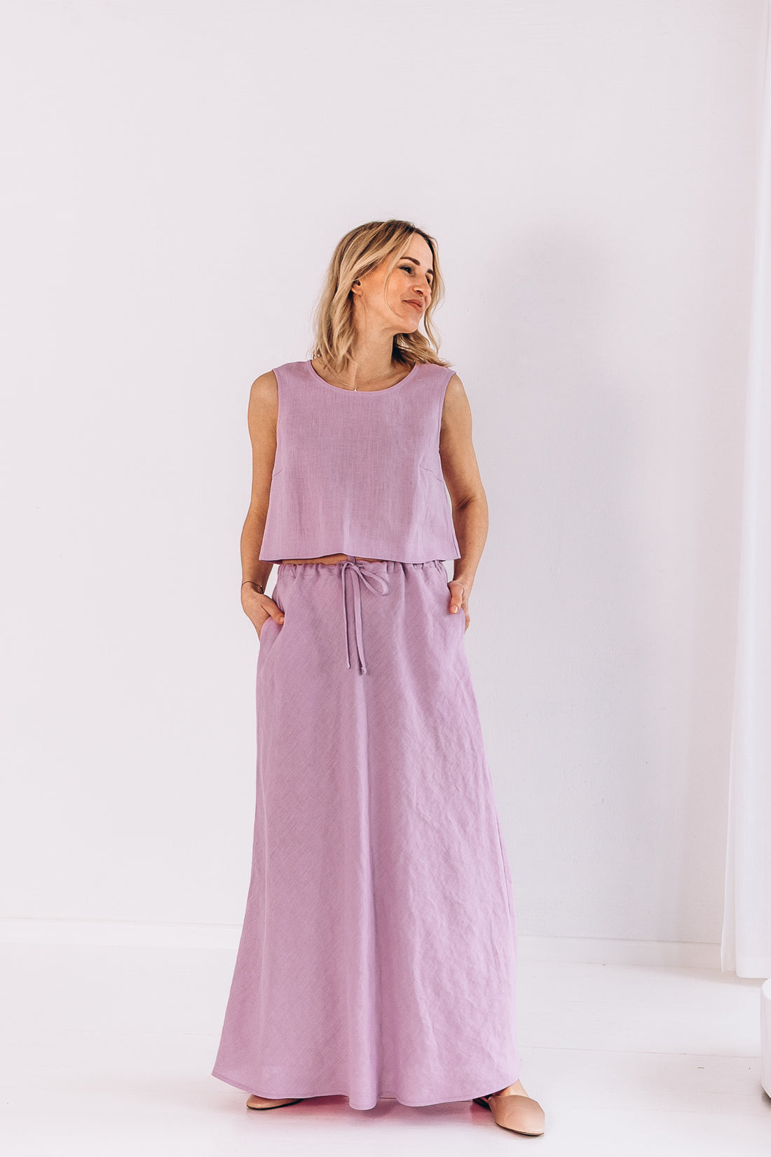 Bodenlanger Rock aus Leinen "Lina"