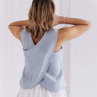 Leinentop mit überkreuztem Rücken "Vicky"