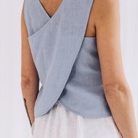 Leinentop mit überkreuztem Rücken "Vicky"