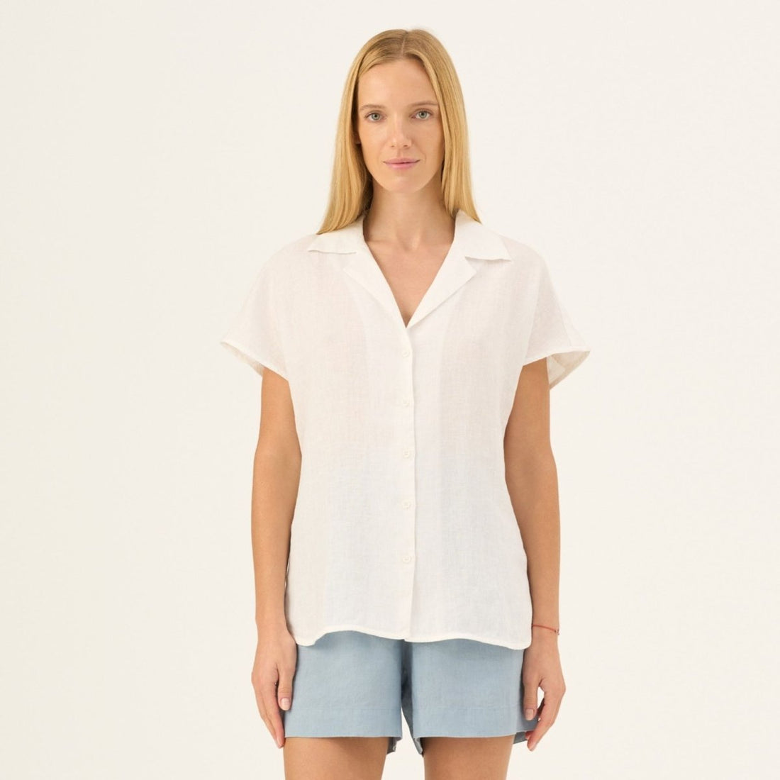 Ärmellose Bluse aus Leinen in weiß "Melody" - The Baltic Shop
