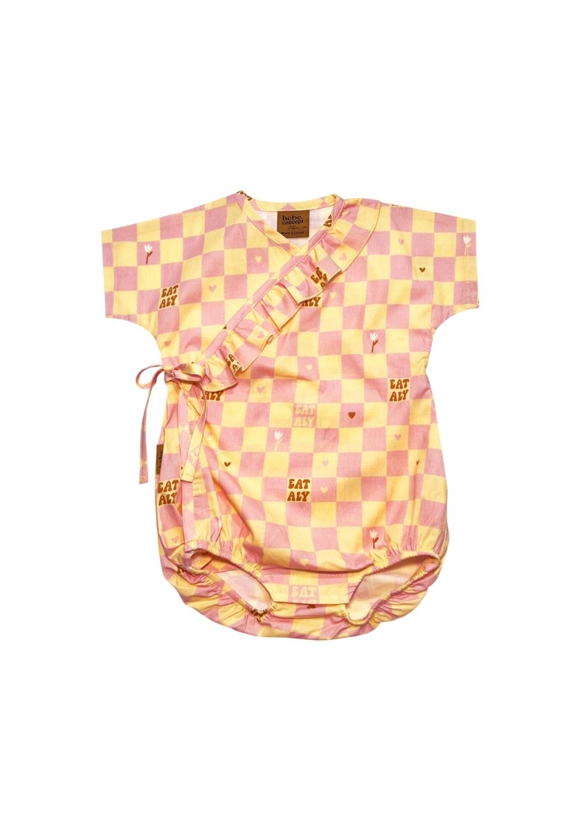 Baby Wrap Body in Gelben Karomuster - The Baltic Shop
