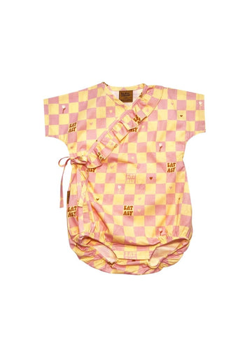 Baby Wrap Body in Gelben Karomuster - The Baltic Shop