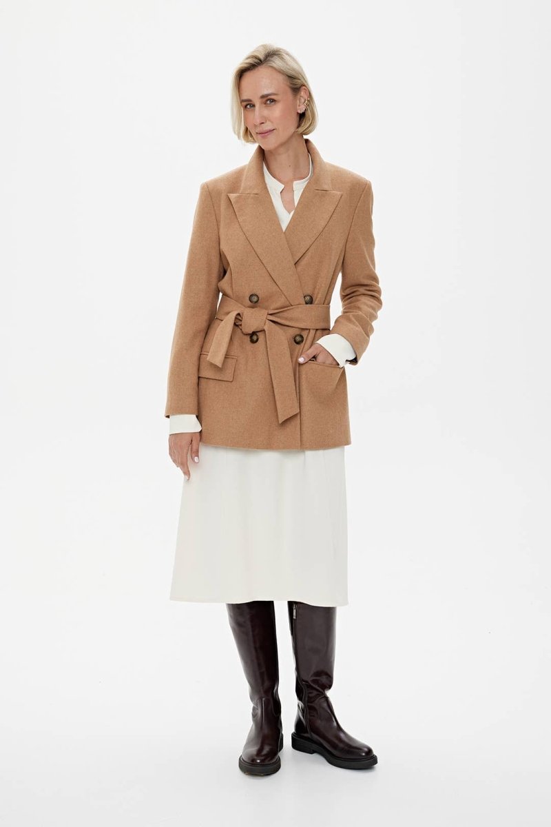 Blazer 'MILAN' - Premium - Wollmischung in Karamell - The Baltic Shop