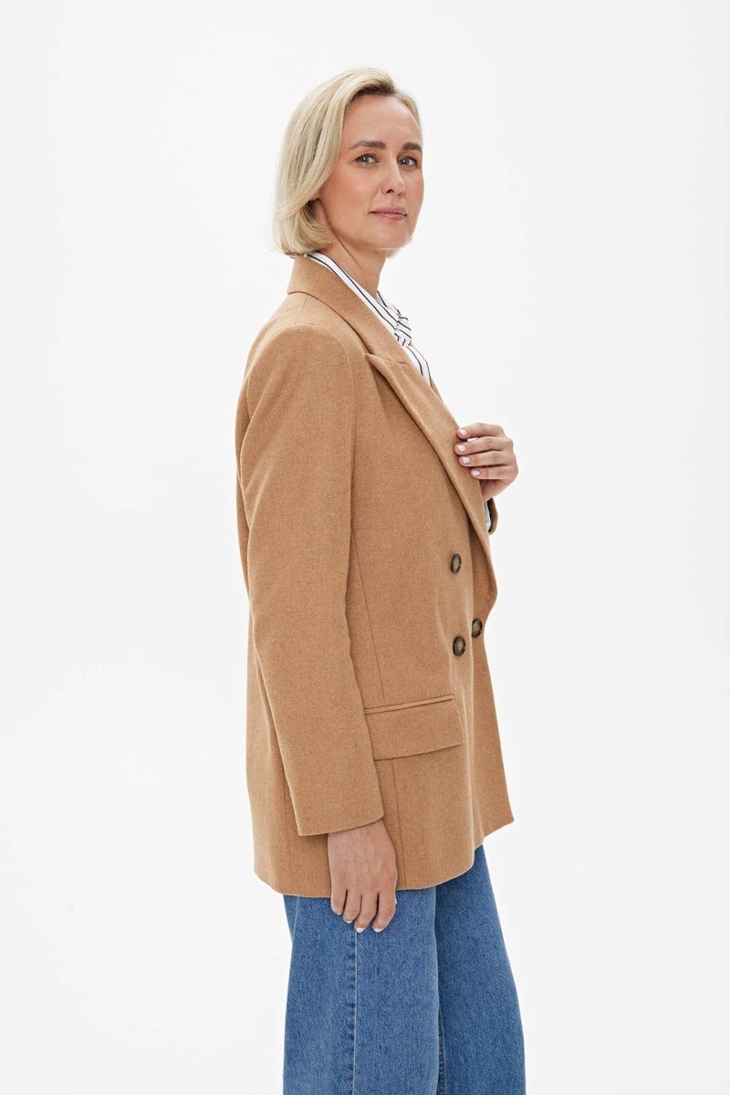 Blazer 'MILAN' - Premium - Wollmischung in Karamell - The Baltic Shop