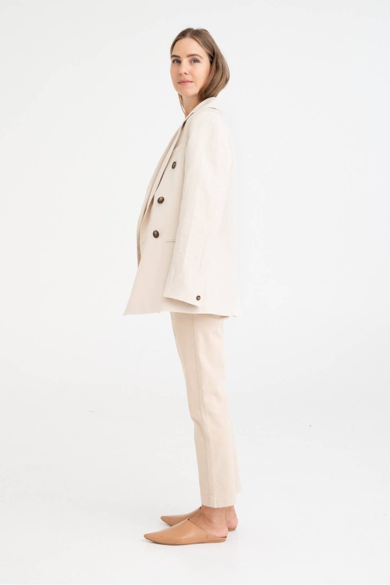 Blazer „SAN FRANCISCO“ - weiches, elfenbeinfarbenes Baumwoll - Leinen - The Baltic Shop