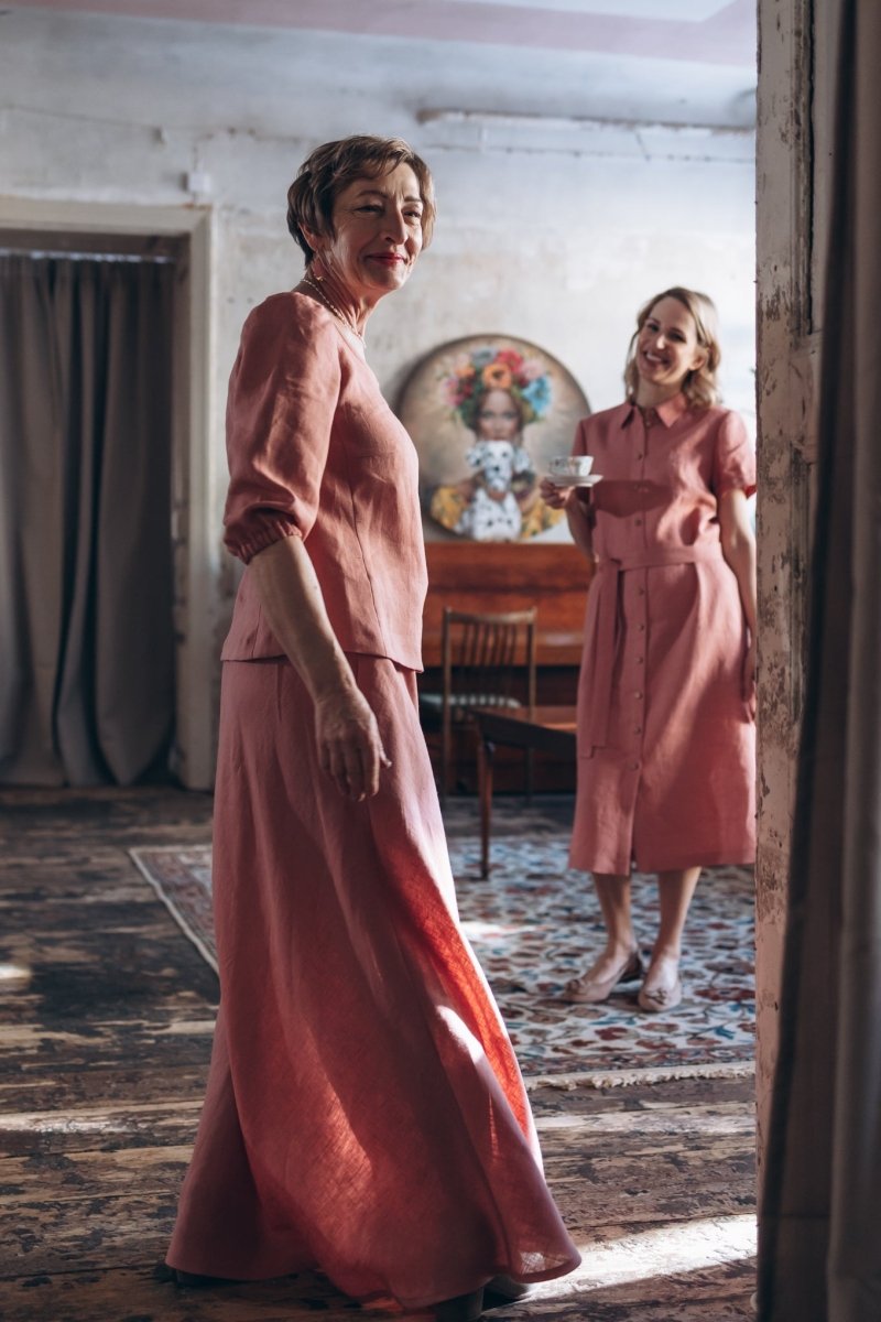 Bodenlanger Rock aus Leinen "Lina" - The Baltic Shop