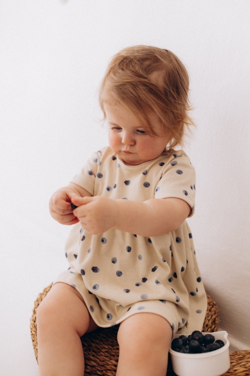 Bodykleid mit Blaubeeren aus Bio Baumwolle - The Baltic Shop