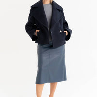 Boxy Mantel in Tiefseeblau - The Baltic Shop