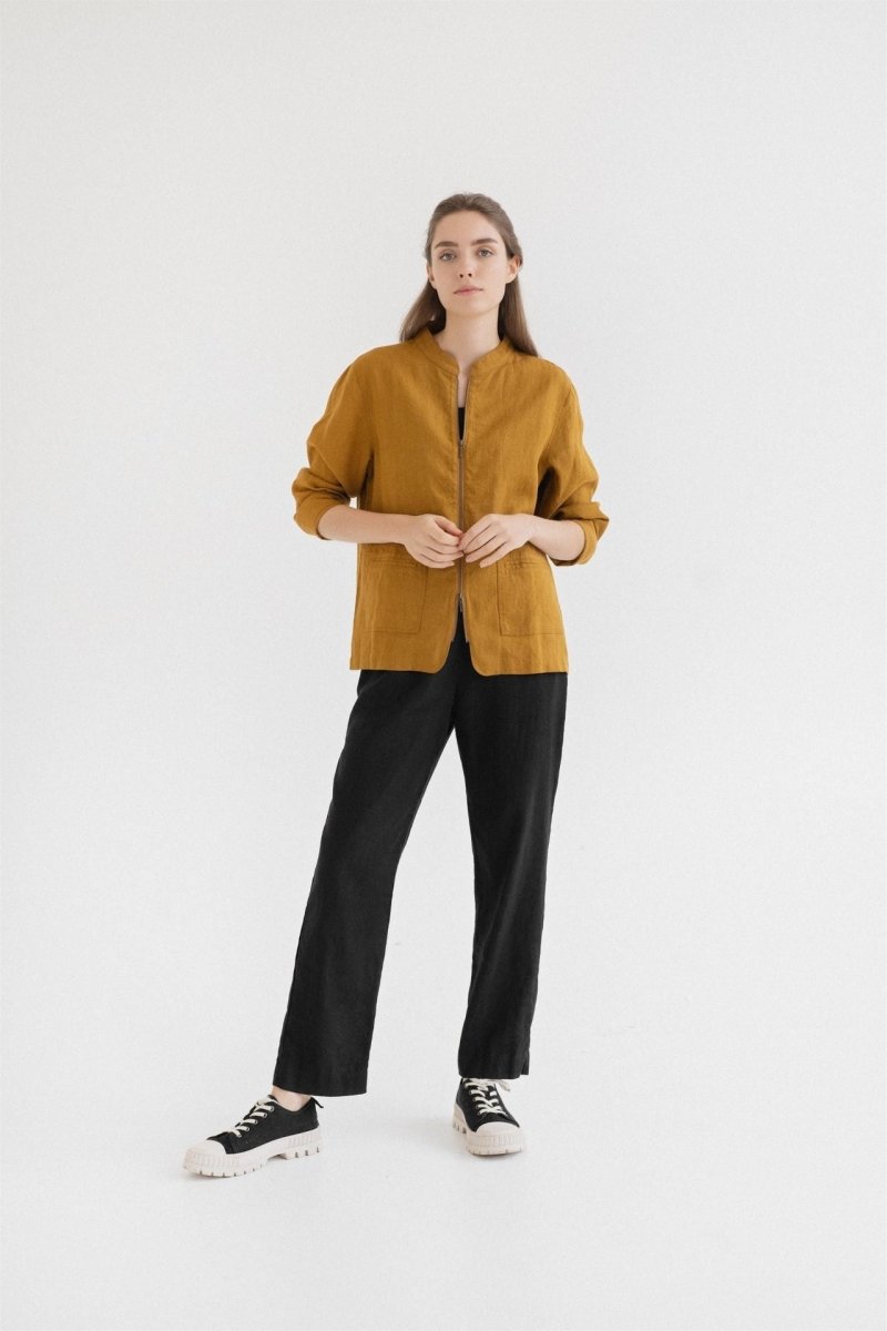 Cherry Tree Jacke aus Leinen in Bronze - The Baltic Shop