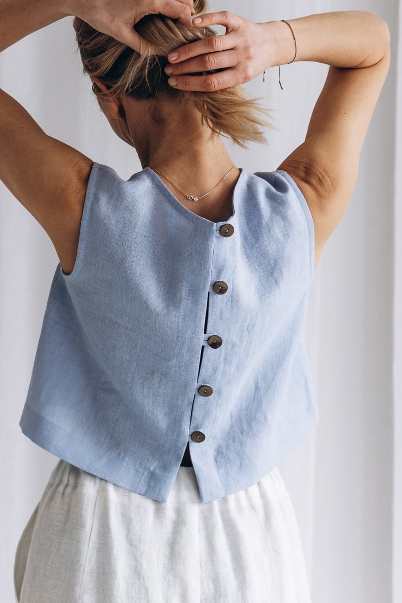 Crop Top aus Leinen "Julia" - The Baltic Shop