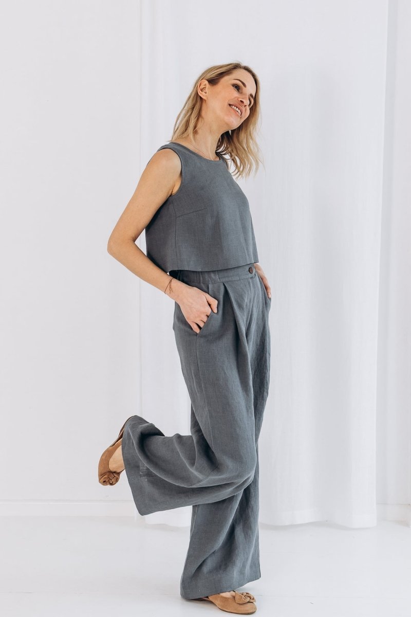 Crop Top aus Leinen "Julia" - The Baltic Shop