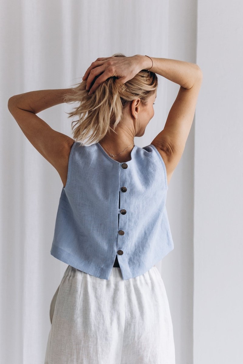 Crop Top aus Leinen "Julia" - The Baltic Shop